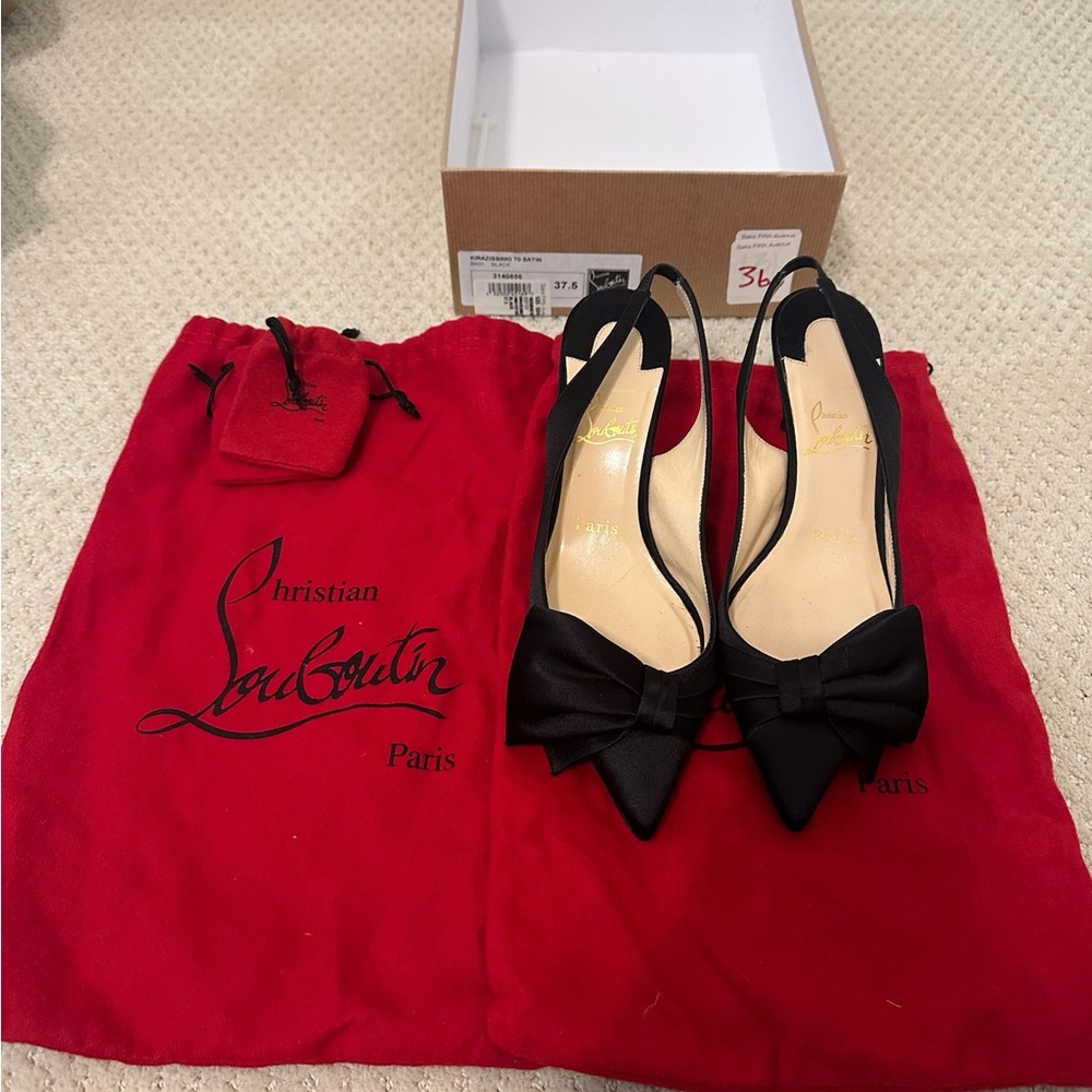 Christian Louboutin Black Bow Heels